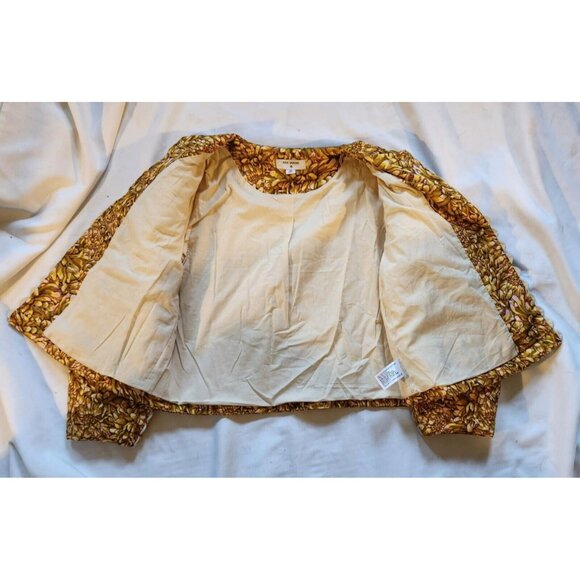 Kika Vargas Womens Floral Quilted Jacket With Button Front & Scalloped Edges Siz - Picture 5 of 8